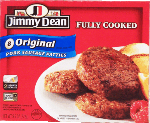 Jimmy Dean 8 fully cooked pork sausage patties, original style, 2 stay-fresh packages 9.6 ounce