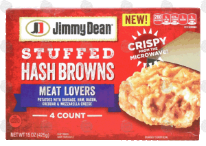 Jimmy Dean meat lovers stuffed hash browns, 4-count 15 ounce
