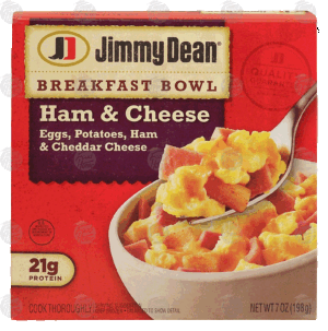 Jimmy Dean Breakfast Bowl ham & cheese; eggs, potatoes, ham & cheddar cheese 7 ounce