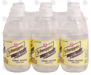 Schweppes tonic water, contains quinine, 6- 10 fl oz bottles 6 pack