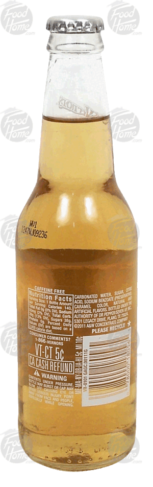 Vernors The Original ginger soda (ale) made with sugar 12 fluid ounce