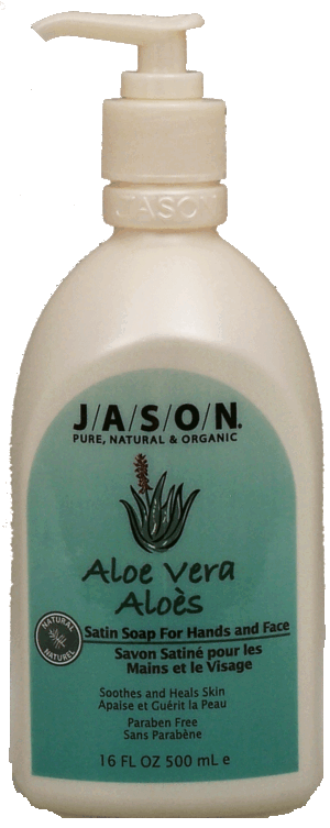 Jason Natural Cosmetics aloe vera satin soap for hands and face; pure, natural & organic 16 fluid ounce
