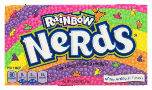 Wonka Nerds Rainbow; tiny, tangy, crunchy candy 5 ounce