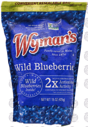 Wyman's wild blueberries, frozen resealable bag 15 ounce