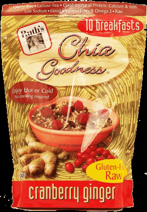 Ruth's Chia Goodness cranberry ginger hot or cold breakfast 12 ounce