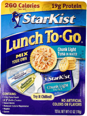 Starkist Lunch To Go chunk light tuna in water, crackers, mayonnaise, relish 4.1 ounce