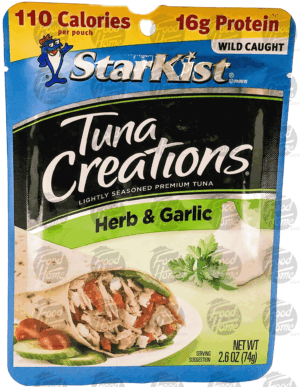 Starkist Tuna Creations herb & garlic lightly marinated premium chunk light tuna 2.6 ounce