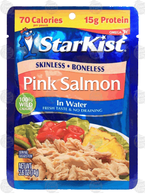 Star Kist pink salmon in water, skinless, boneless 2.6 ounce