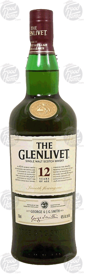 Glenlivet Smooth flowing one single malt scotch whisky, aged 12 years, 40% alc. by vol. 750 milliliter