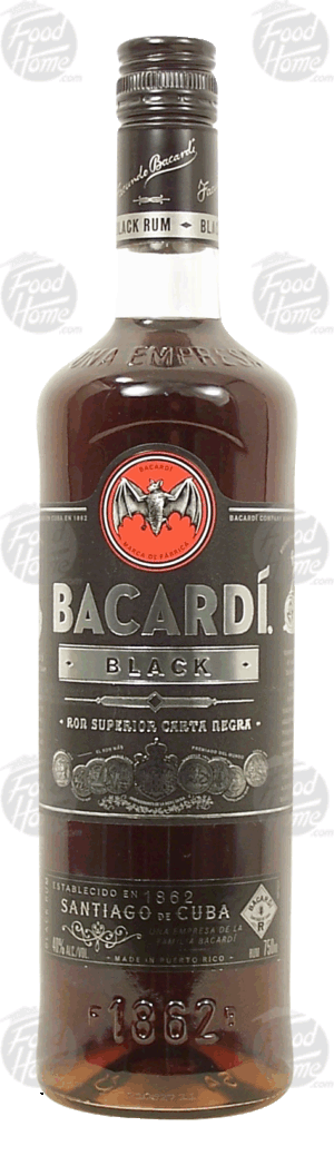 Bacardi Black rum, 40% alc. by vol. 750 milliliter