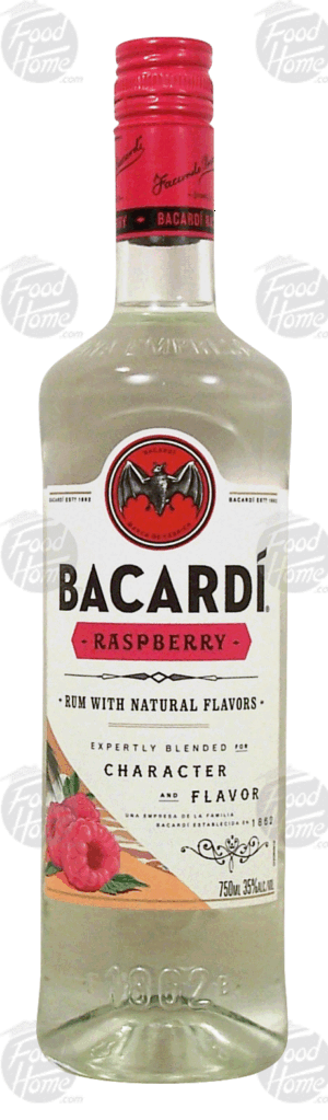 Bacardi raspberry flavor rum, 35% alc. by vol. 750 milliliter