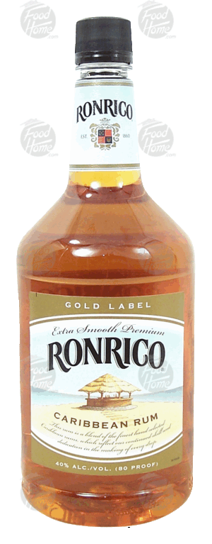 Ron Rico Gold Label caribbean rum, extra smooth, 40% alc. by vol. 1.75