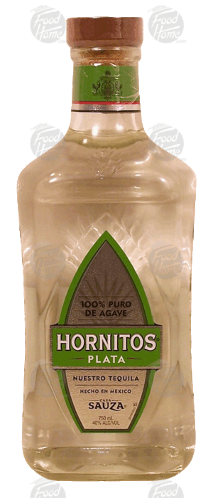 Hornitos Plata nuestro tequila, 100% puro de agave, 40% alc. by vol. 750 milliliter
