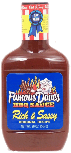 Famous Dave's rich & sassy bbq sauce 20 ounce
