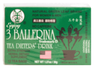 3 Ballerina tea dieter's drink, extra strength herbal dietary supplement, 12-bags 1.27 ounce
