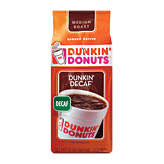 Dunkin Donuts Dunkin' Decaf decaffeinated medium roast ground coffee 12 ounce