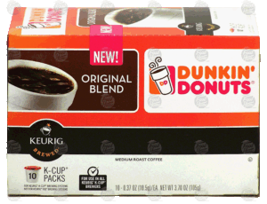 Keurig Dunkin' Donuts original blend, medium roast coffee, 10 k-cups 3.7 ounce