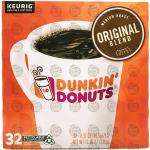 Dunkin Donuts medium roast original blend coffee, 32 ct., box 11.86 ounce