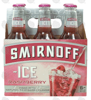 Smirnoff Twisted V Raspberry premium malt beverage, 5% alc/vol, 6 12-ounce glass bottles 6 pack