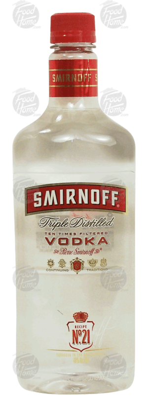 Smirnoff vodka, triple distilled, 40% alc. by vol. 1.75