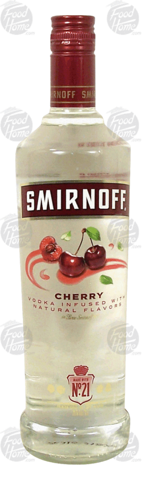 Smirnoff No. 21 cherry flavor vodka, 35% alc. by vol. 750 milliliter