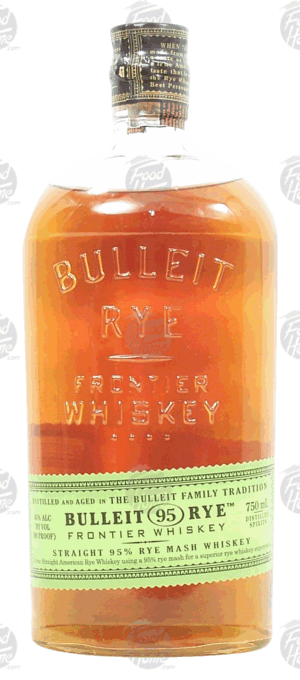 Bulleit Bourbon Frontier straight 95% rye mash whiskey, 45% alc. by vol. 750 milliliter