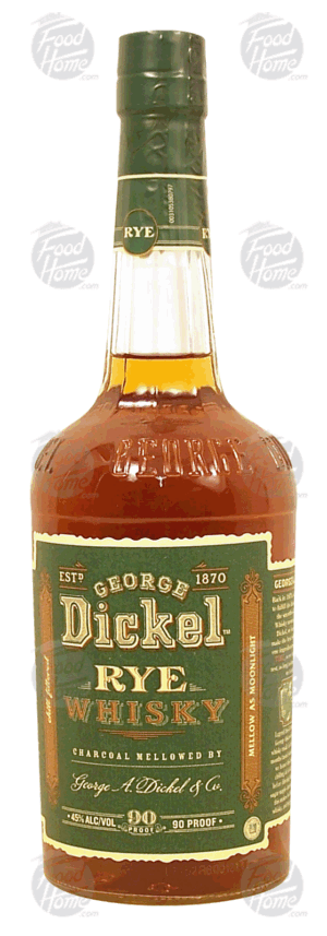 George Dickel rye whisky, charcoal mellowed, 45% alc. by vol. 750 milliliter