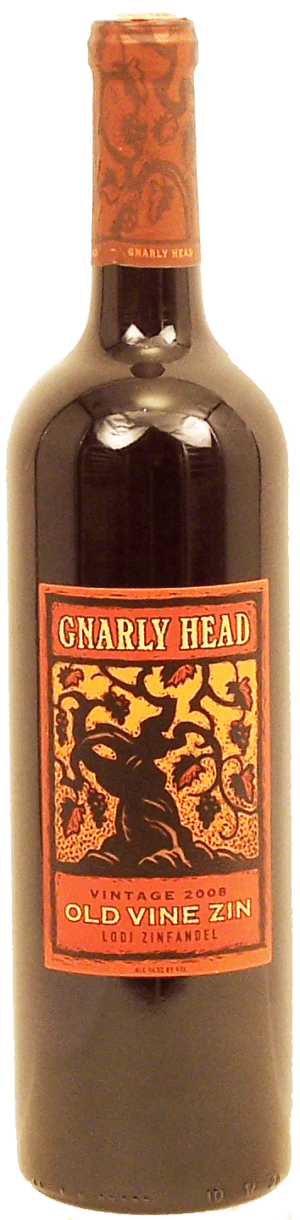 Gnarly Head Old Vine Zin lodi zinfandel wine of Manteca California, 14.5% alc. by vol. 750 milliliter