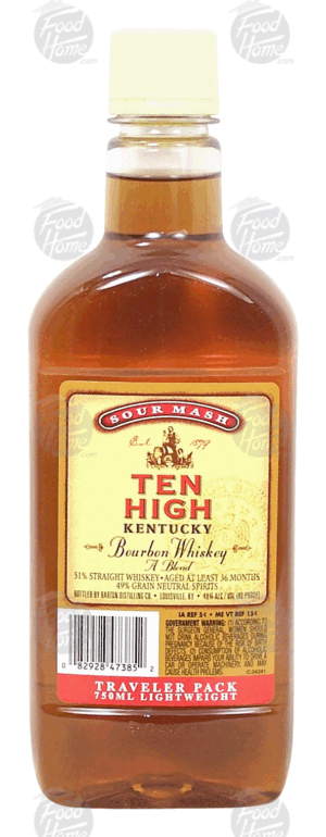 Ten High Sour Mash kentucky bourbon whiskey, a blend, 40% alc. by vol. 750 milliliter