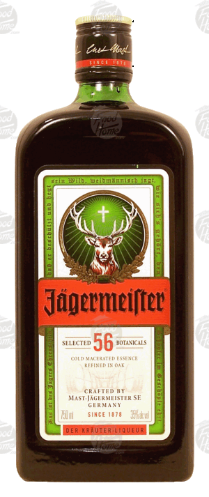 Jagermeister selected 56 botanicals liqueur cold macerated essence refined in oak, 35% alc. by vol. 750 milliliter
