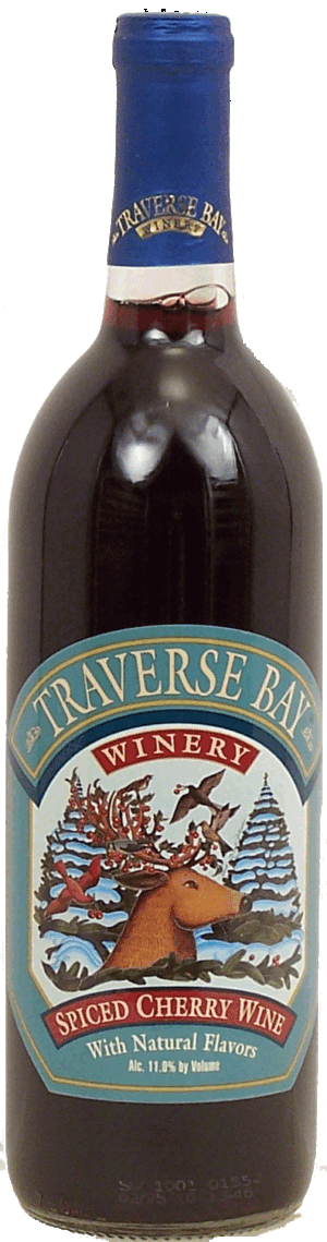Traverse Bay Winery spiced cherry wine with natural flavors, 11% alc. by vol. 750 milliliter