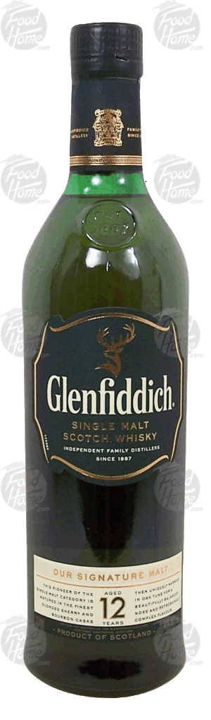 Glenfiddich single malt scotch whisky, aged 12 years, 40% alc. by vol. 750 milliliter
