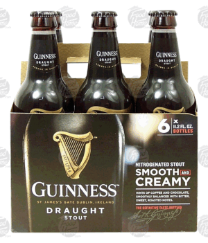 Guinness Draught beer 6 11.2-ounce glass bottles 6 pack