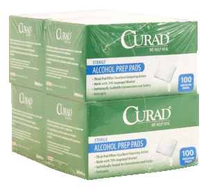 Curad sterile alcohol prep pads, 100-count medium 4 pack