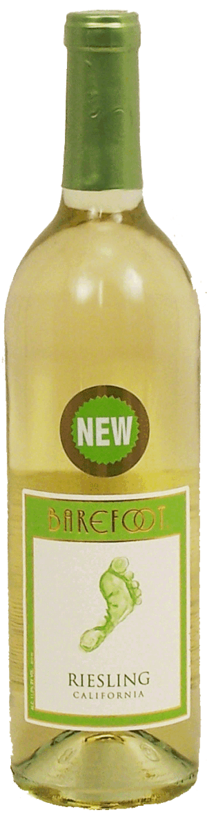 Barefoot riesling wine of California, 11.5% alc. by vol. 750 milliliter