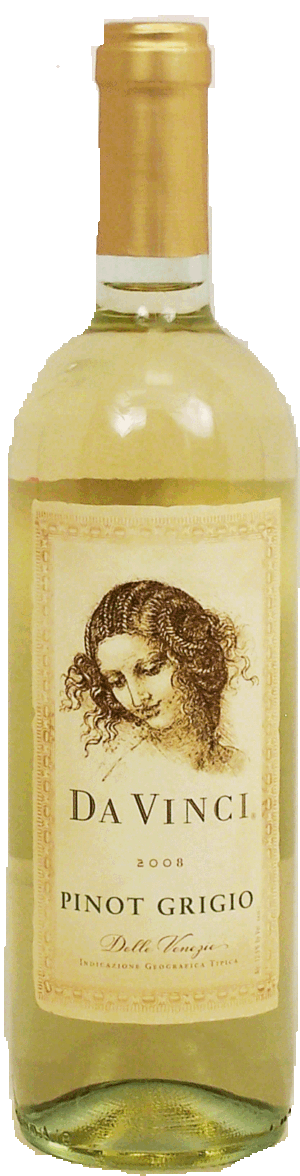 Da Vinci pinot grigio wine of Delle Venezie, 12.5% alc. by vol. 750 milliliter