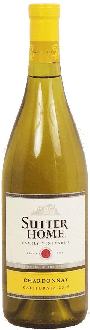 Sutter Home Family Vineyards chardonnay wine of Napa Valley California, 13% alc. by vol. 750 milliliter