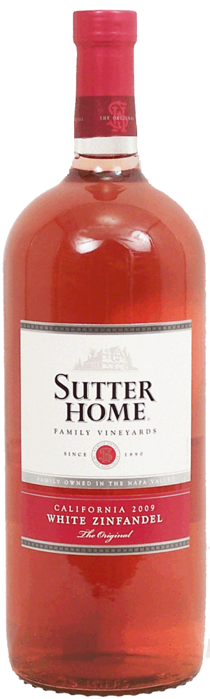 Sutter Home white zinfandel wine of California, 9.5% alc. by vol. 1.5