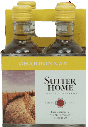 Sutter Home Family Vineyards chardonnay wine of Napa Valley, 13% alc. by vol., 187-ml single serve 4 pack
