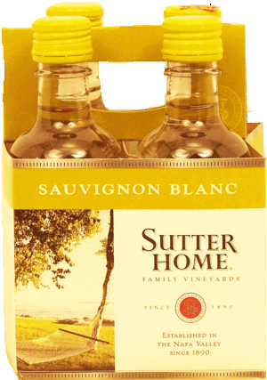 Sutter Home Family Vineyards sauvignon blanc wine of Napa Valley, 13.5% alc. by vol., 187-ml single serve 4 pack