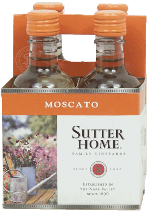 Sutter Home Family Vineyards moscato wine of Napa Valley, 10% alc. by vol., 187-ml single serve 4 pack