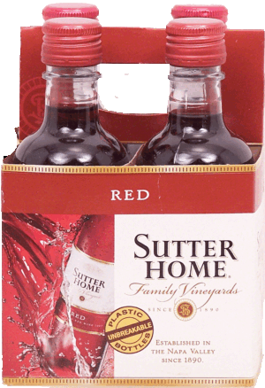 Sutter Home Family Vineyards red wine of Napa Valley, 12.5% alc. by vol., 187-ml single serves 4 pack