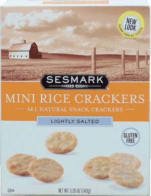 Sesmark lightly salted mini rice crackers, all natural 5.25 ounce