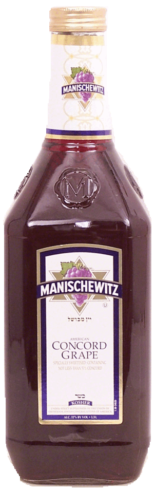 Manischewitz concord grape wine, Kosher 11% alc. by vol. 750 milliliter
