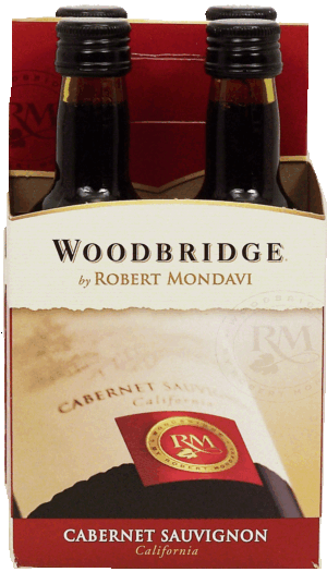 Woodbridge by Robert Mondavi cabernet sauvignon wine of California, 13.5% alc. by vol., 187-ml single serve 4 pack