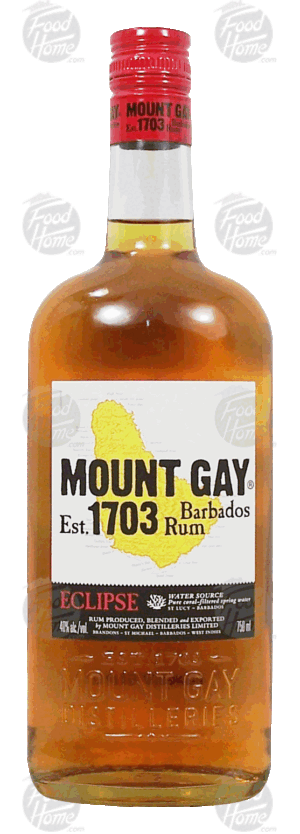 Mount Gay Barbados rum, eclipse, 40% alc. by vol. 750 milliliter