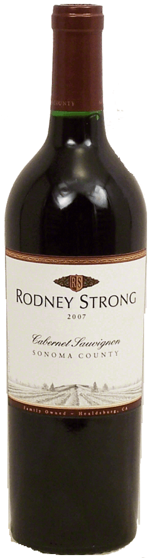 Rodney Strong cabernet sauvignon wine of Sonoma County, 13.8% alc. by vol. 750 milliliter