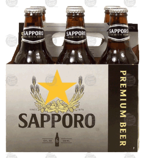 Sapporo japan's oldest brand imported draft beer, 6 12-ounce bottles 6 pack