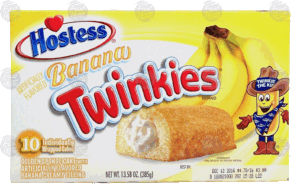 Hostess Twinkies banana flavor golden sponge cake with banana cream filling, 10-individually wrapped 13.58 ounce