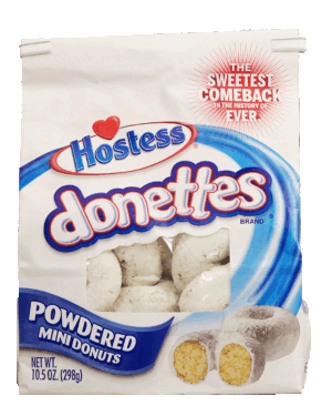 Hostess donettes powdered mini donuts 10.5 ounce
